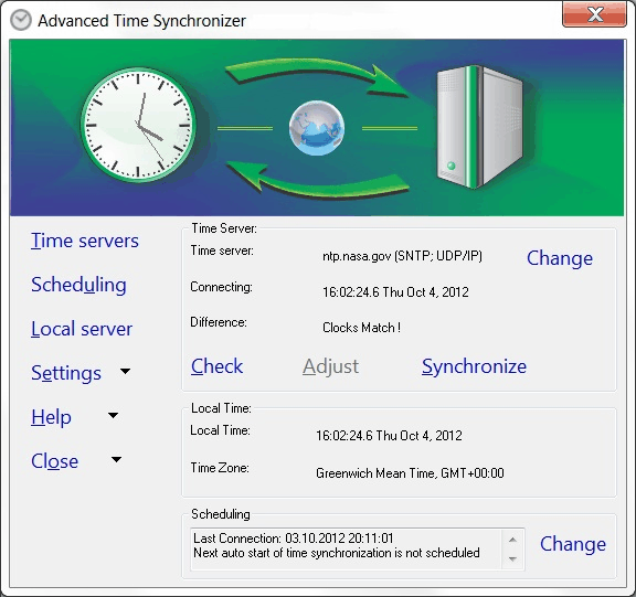 Advanced Time Synchronizer Screenshot